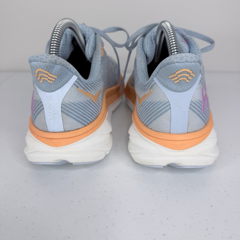 Hoka One One Clifton 9 Athletic Running Shoes Blue Orange 1127896 Womens Sz 8.5B - Picture 6 of 11
